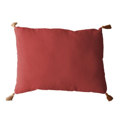 Cuscino PANAMA con pompon di juta Terracotta 50x70cm