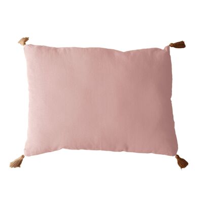 PANAMA cushion with jute pompoms Dusty Pink 50x70cm