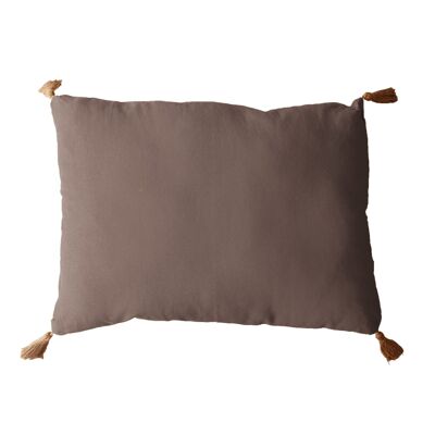 PANAMA cushion with jute pompoms Mink 50x70cm