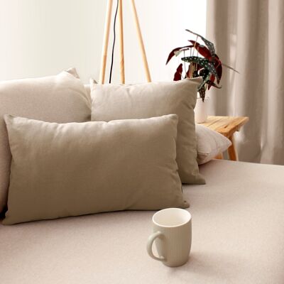 Coussin rectangulaire, 30x50cm, Beige Naturel, 100% coton, collection PANAMA