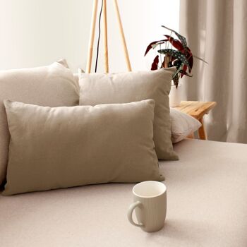 Coussin rectangulaire, 30x50cm, Beige Naturel, 100% coton, collection PANAMA 2