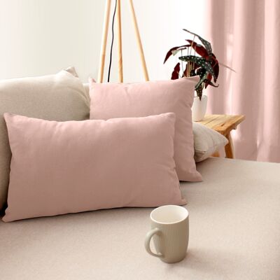 Coussin rectangulaire, 30x50cm, Vieux Rose, 100% coton, collection PANAMA