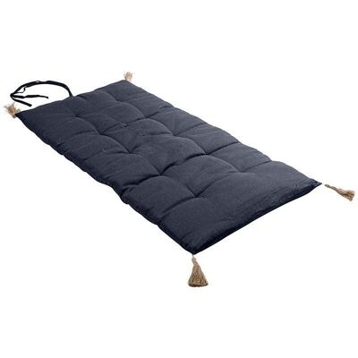 PANAMA folding futon with jute pompoms Dark Gray 60x120cm