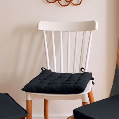 Pancake trapuntato, grigio scuro, 38x38 cm, 100% cotone, con lacci, collezione PANAMA