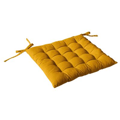 Quilted pancake, 38x38cm, Mustard Yellow, 100% cotton, With Ties, PANAMA