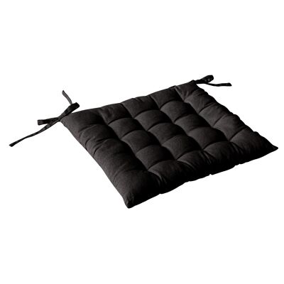 Quilted pancake, 38x38cm, Black, 100% cotton, With Ties, PANAMA