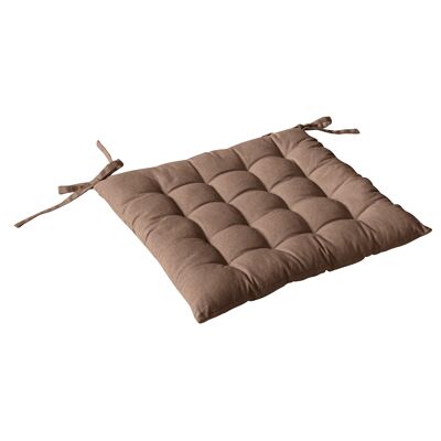 Quilted pancake, 38x38cm, Mink Brown, 100% cotton, With Ties, PANAMA