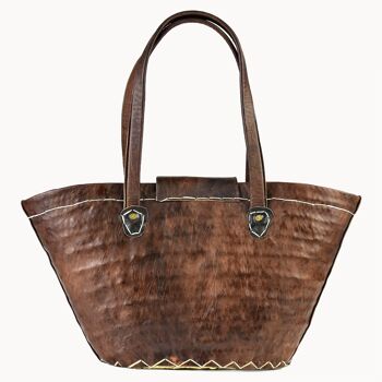 Corbeille en cuir 'Saint Tropez' marron 2