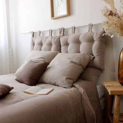 Wall Headboard, Quilted Cushion, Natural Beige, 70x45cm, 100% cotton, PANAMA Collection