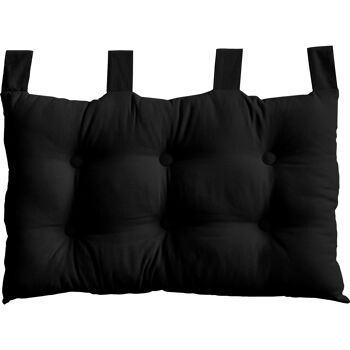 Tête de lit Murale, Coussin Matelassé, Noir, 70x45cm,  100% coton,  Collection PANAMA 2