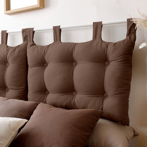 Tête de lit Murale, Coussin Matelassé, Marron Vison, 70x45cm,  100% coton,  Collection PANAMA