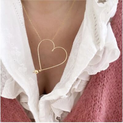 Mon Grand Coeur sparkle necklace -14k Goldfilled and gold plated chain