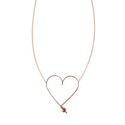 Mon Grand Coeur sparkle necklace -14k Goldfilled and rose gold plated chain