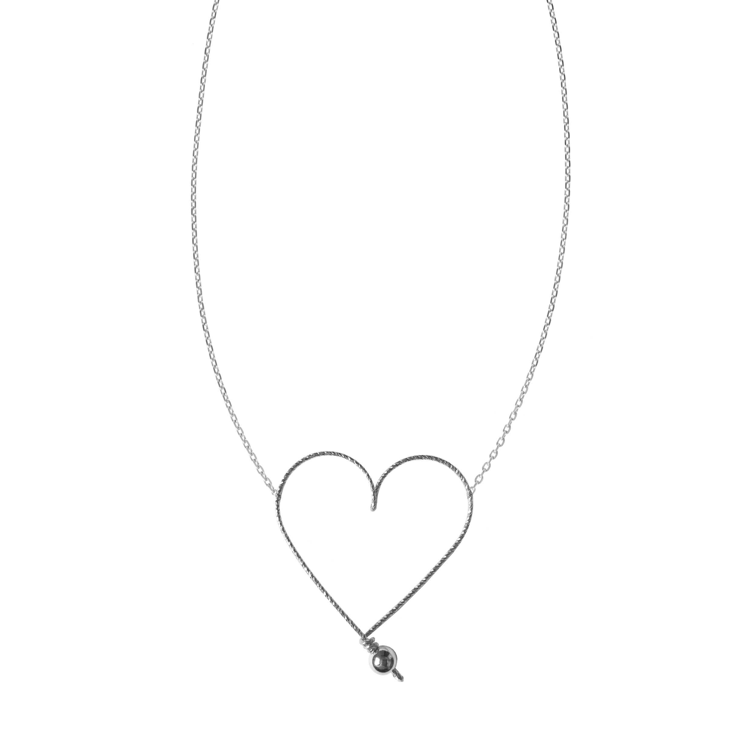 Collana scintillante Mon Grand Coeur - Argento 925 e catena d'argento