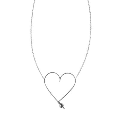 Collier Mon Grand Coeur sparkle -Argent massif 925 et chaîne argent