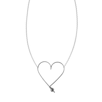 Mon Grand Coeur sparkle necklace - Sterling silver 925 and silver chain