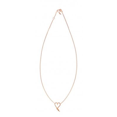 Mon Coeur Smooth Necklace -14k Rose Goldfilled and Rose Gold Plated Chain