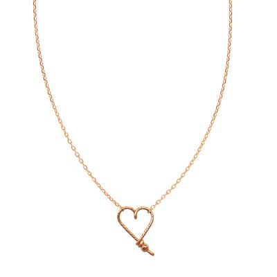 Collar brillante Mon Coeur con cadena chapada en oro rosa y baño de oro rosa de 14 k