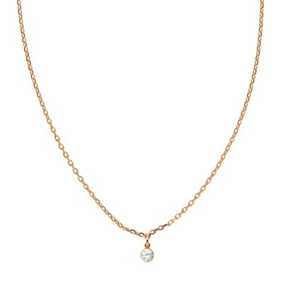 Vendôme-Halskette – 14 Karat Roségold-Füllung, rosévergoldete Kette und Zirkon