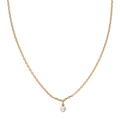 Collana Vendôme - placcata in oro rosa 14 carati, catena e zircone placcati oro rosa
