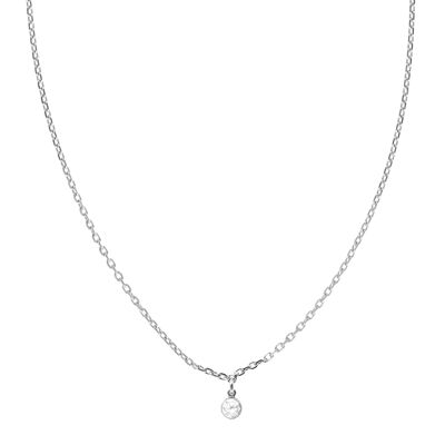 Vendôme necklace - Sterling silver 925, silver chain and zircon