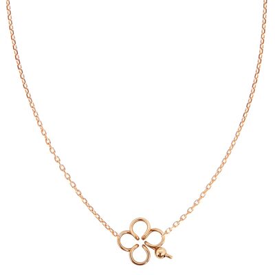 Mon Clover Smooth Necklace -14k Rose Goldfilled and Rose Gold Plated Chain