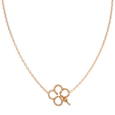 Mon Clover sparkle necklace -14k rose goldfilled and rose gold plated chain