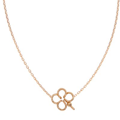 Mon Clover sparkle necklace -14k rose goldfilled and rose gold plated chain