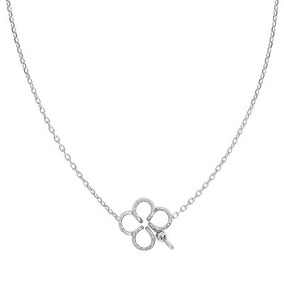 Collar Mon Clover sparkle - Plata de ley 925 y cadena de plata