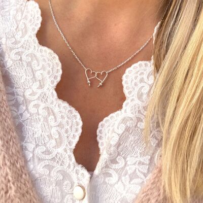 Collier les Inséparables lisse -Goldfilled 14 carats et chaîne plaqué or