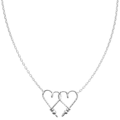 Les Inséparables funkelnde Halskette - 925er Silber und Silberkette