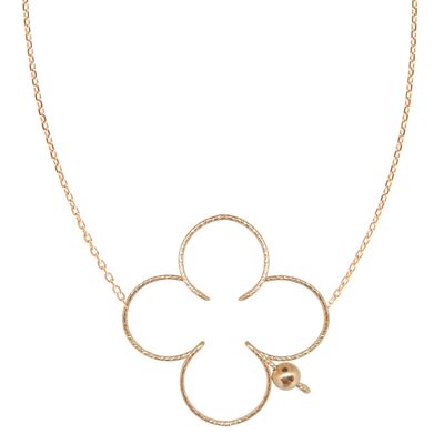 Mon Grand Trèfle sparkle necklace -14k rose goldfilled and rose gold plated chain
