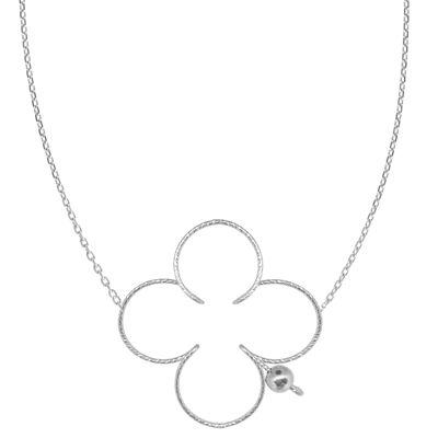 Mon Grand Clover sparkle necklace - 925 solid silver and silver chain