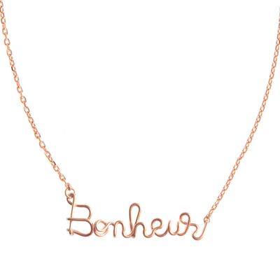 Collar Bonheur - Cadena bañada en oro rosa y oro rosa de 14 quilates