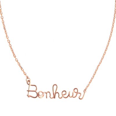 Collar Bonheur - Cadena bañada en oro rosa y oro rosa de 14 quilates