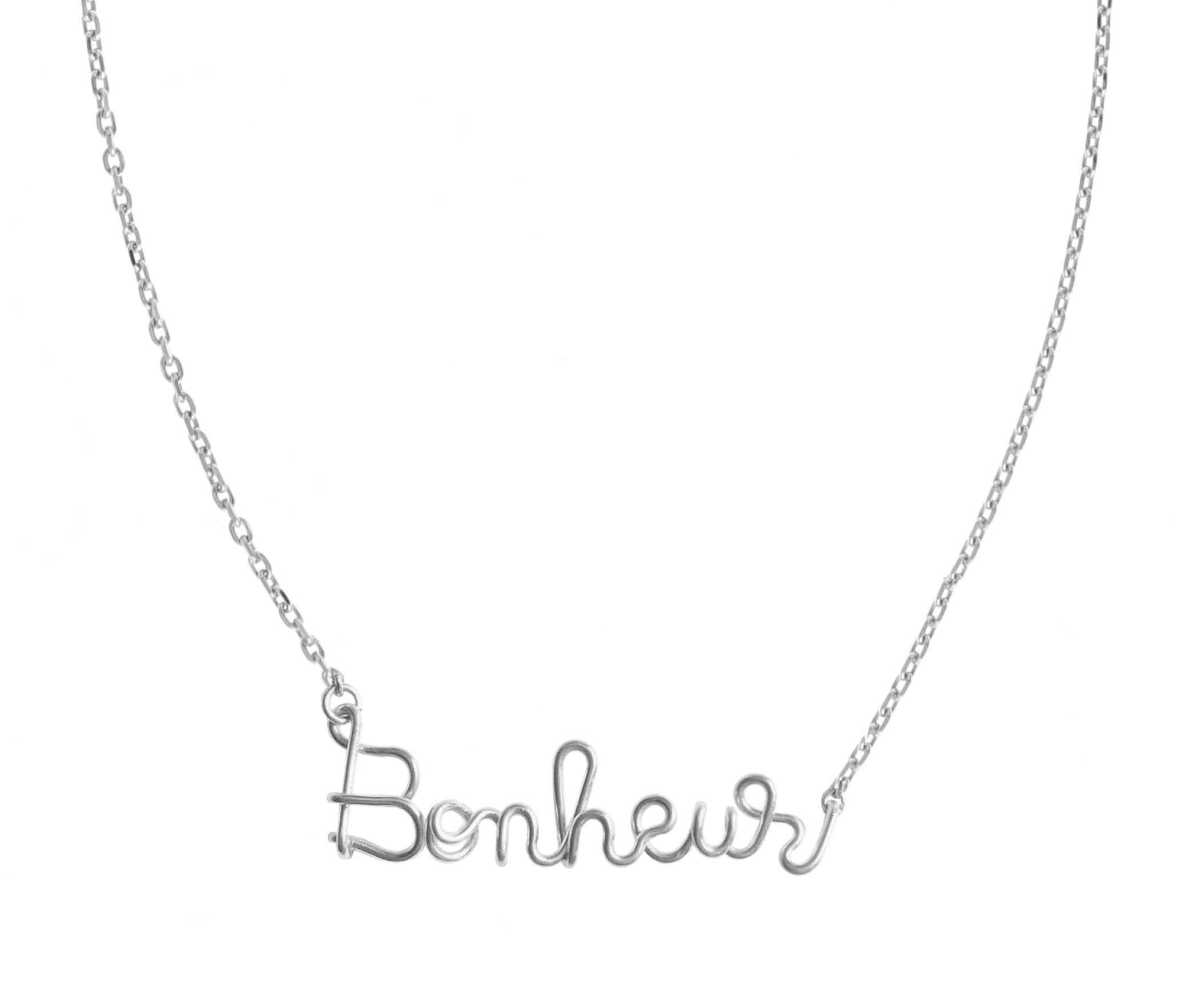 Collana Bonheur - Argento massiccio 925 e catena d'argento