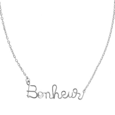 Bonheur Halskette - Massives 925er Silber und Silberkette