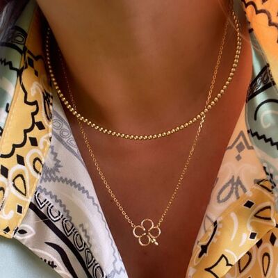 Collar Perlisian -14k Goldfilled, cadena chapada en oro y perlas