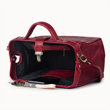 Sac en cuir "Petit" rouge 4