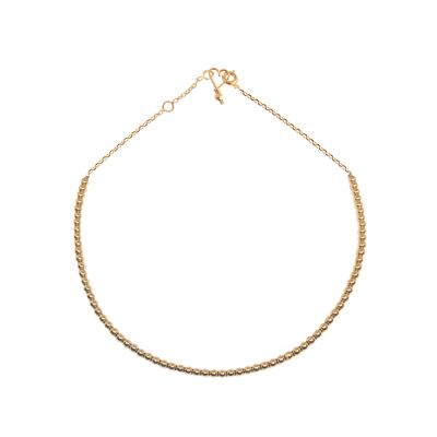 Collar de perlisianas, cadena chapada en oro rosa de 14 quilates y perlas.