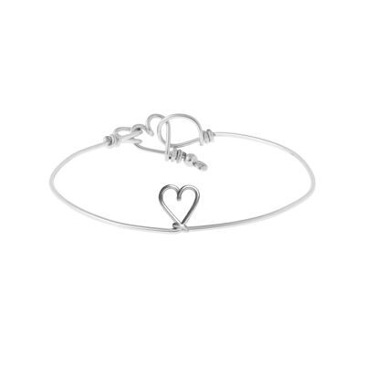 Brazalete liso Paris mon Amour - Plata de ley 925