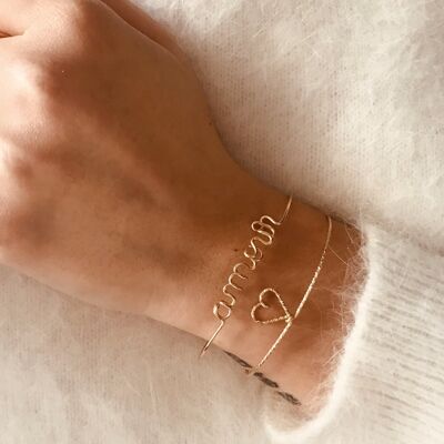 Bracciale rigido Paris mon Amour sparkle -14 carati Goldfilled