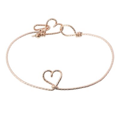 Brazalete Paris mon Amour con destellos, bañado en oro rosa de 14 k