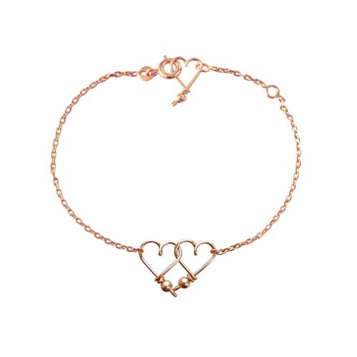 Bracelet chaîne les Inséparables lisse -Goldfilled rose 14 carats et chaîne plaqué or rose