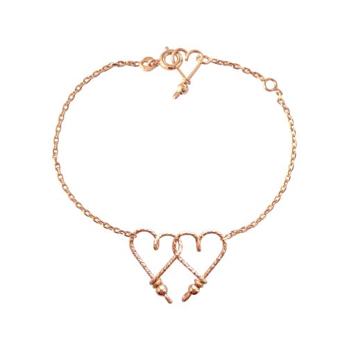 Bracelet chaîne les Inséparables sparkle -Goldfilled rose 14 carats et chaîne plaqué or rose