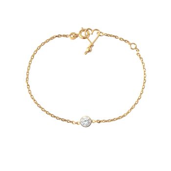 Bracelet chaîne Vendôme -Goldfilled 14 carats, chaîne plaqué or et zircon 2