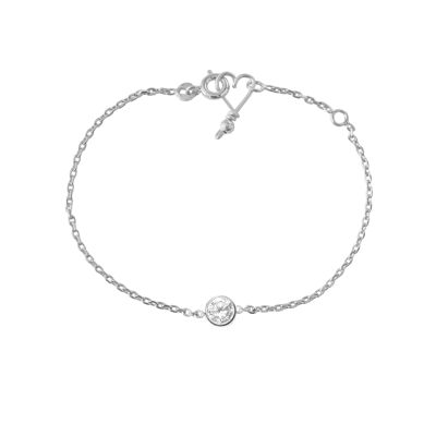 Vendôme chain bracelet - Sterling silver 925, silver chain and zircon