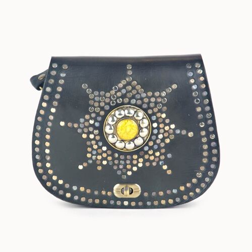 Leren Tas 'Calla' zwart