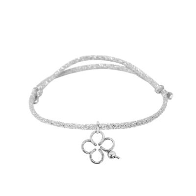 Mon Clover bracelet with sequins - Sterling silver 925 and sequined link