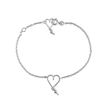 Bracelet chaîne Mon Coeur lisse -Argent massif 925 et chaine argent 1